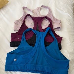 THREE lululemon sports bras